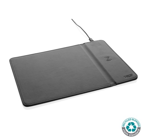 TAPIS DE SOURIS EN PU RCS AVEC CHARGEUR 10W SWISS PEAK