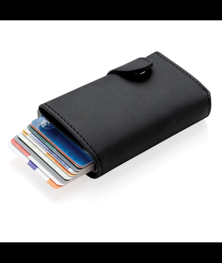 TARJETERO RFID DE ALUMINIO ESTÁNDAR CON BILLETERA DE PU