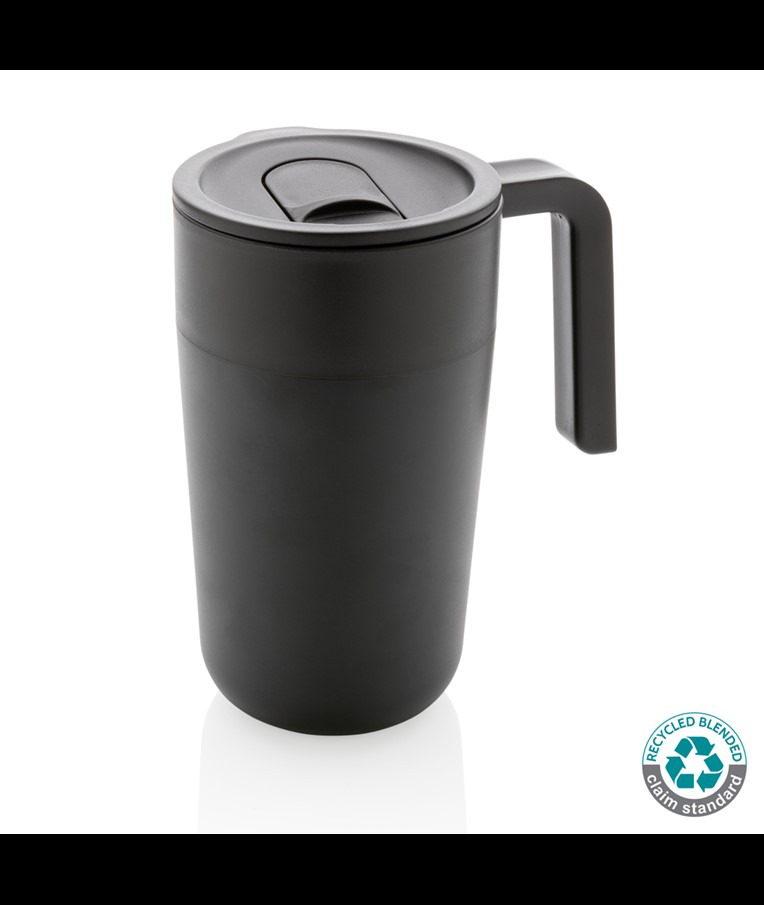 TAZA CON ASA DE PP Y SS RECICLADO GRS