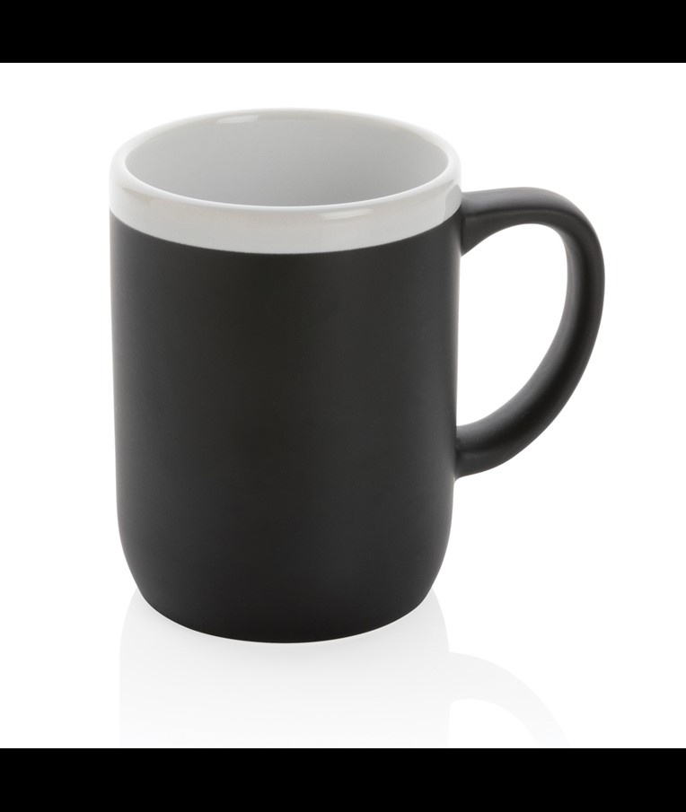 TAZA DE CERÁMICA CON BORDE BLANCO
