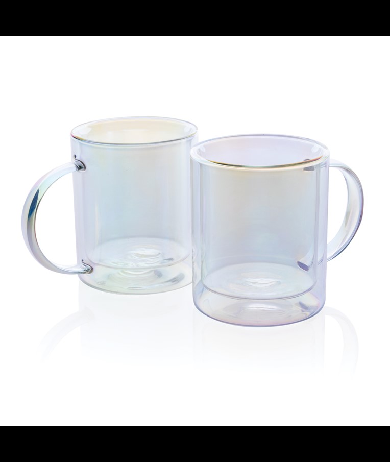 TAZA DE LUJO DE VIDRIO GALVANIZADO DE DOBLE PARED