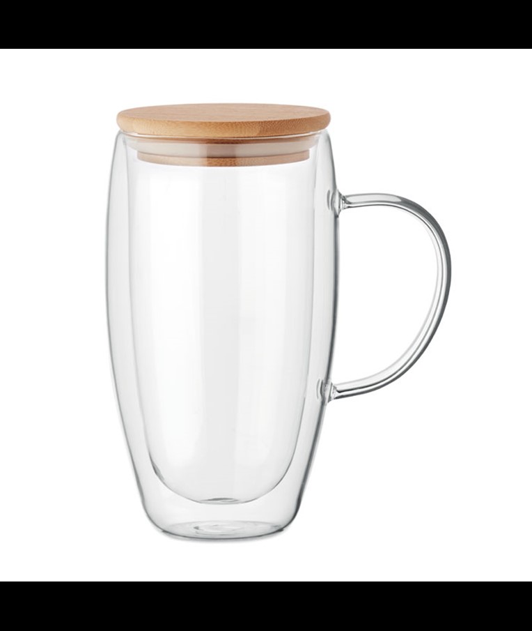 TAZA DE VIDRIO DE DOBLE PARED 450ML