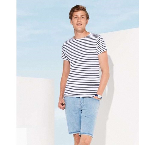 TEE-SHIRT HOMME COL ROND RAYÉ MILES