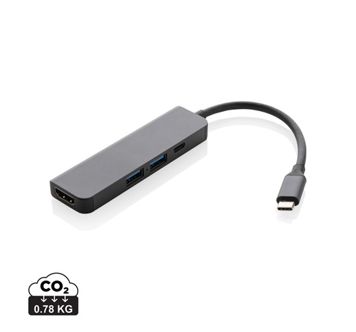 TERRA HUB Z VHODOM HDMI IZ RECIKLIRANEGA ALUMINIJA RCS