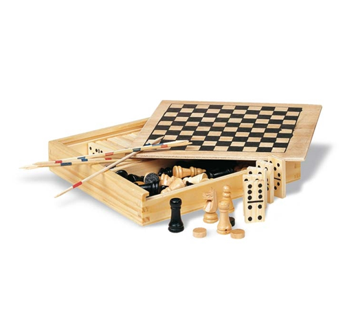 TRIKES - 4 JEUX DANS UNE BOÎTE EN BOIS 