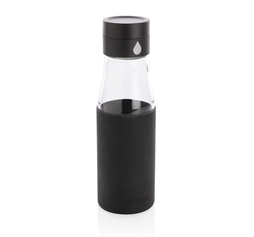 UKIYO GLASS HYDRATION TRACKING BOTTLE WITH SLEEVE