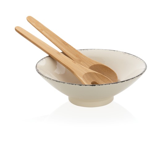 UKIYO SALAD BOWL WITH BAMBOO SALAD SERVER