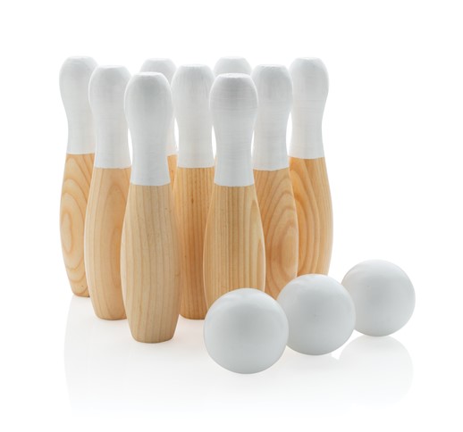 WOODEN SKITTLES SET