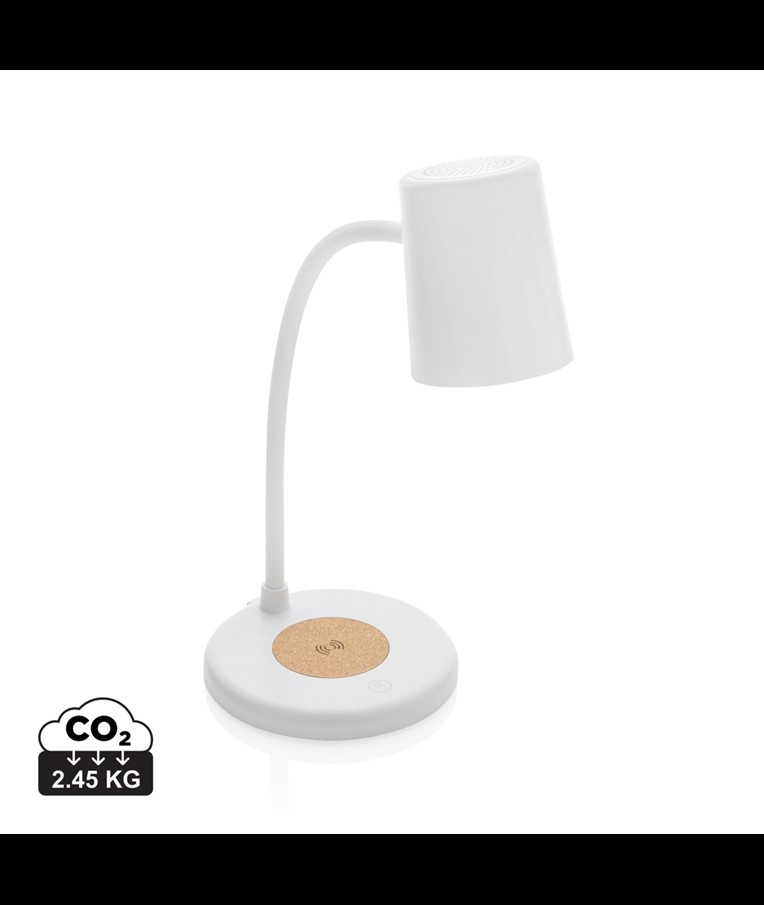 ZENARA RCS RECYCLED PLASTIC AND CORK 15W WIRELESS DESK LAMP