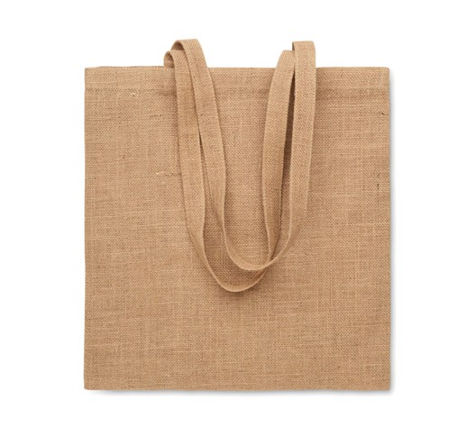 ZOLANG-JUTE-EINKAUFSTASCHE MIT LANGEM HENKEL