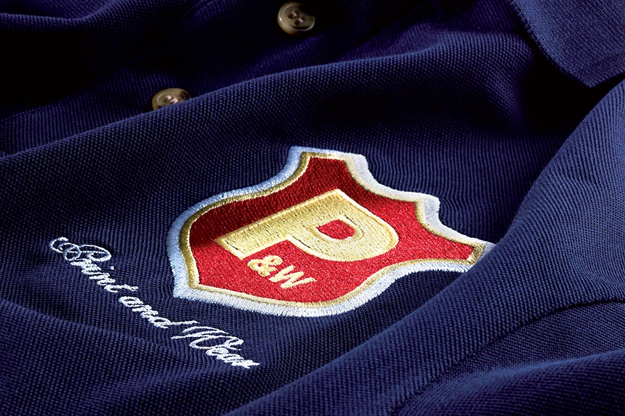 an example of embroidery on polo shirts