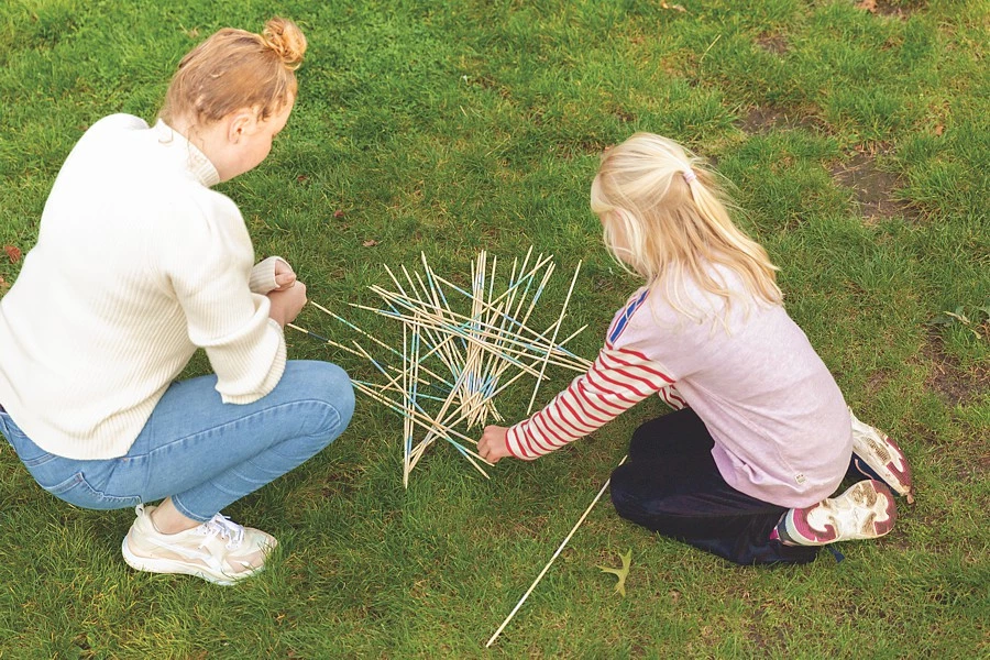 jeu de mikado géant en bambou