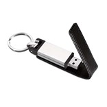 METAL USB FLASH DRIVE WITH LEATHER CLOSURE