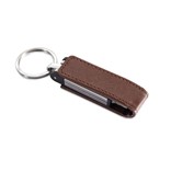 METAL USB FLASH DRIVE WITH LEATHER CLOSURE