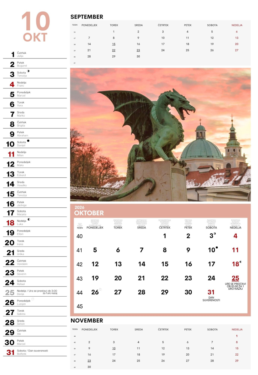 KOLEDAR POSLOVNA SLOVENIJA 2026