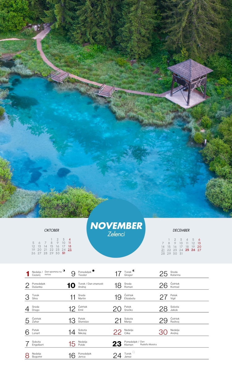 KALENDAR SLOVENSKA JEZERA 2025