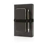DELUXE HARDCOVER PU NOTEBOOK A5 WITH PHONE AND PEN HOLDER