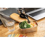 STAINLESS STEEL LUNCHBOX WITH BAMBOO LID AND SPORK