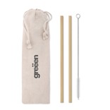 NATURAL STRAW - BAMBOO STRAW W/BRUSH IN POUCH