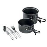 POTTY SET - 2 CAMPING POTS WITH CUTLERY