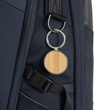 RCS RECYCLED ZINC ALLOY ROUND KEYCHAIN WITH BAMBOO