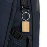 RCS RECYCLED ZINC ALLOY RECTANGLE KEYCHAIN WITH BAMBOO