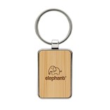 RCS RECYCLED ZINC ALLOY RECTANGLE KEYCHAIN WITH BAMBOO