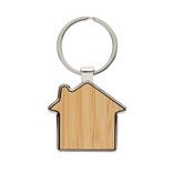 RCS RECYCLED ZINC ALLOY HOUSE KEYCHAIN WITH BAMBOO