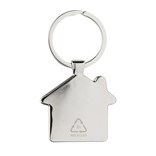 RCS RECYCLED ZINC ALLOY HOUSE KEYCHAIN WITH BAMBOO