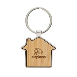 RCS RECYCLED ZINC ALLOY HOUSE KEYCHAIN WITH BAMBOO