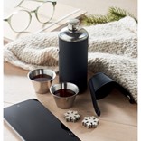 HIP FLASK WITH SHOT CUPS COCOON